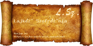 Lajkó Szofrónia névjegykártya